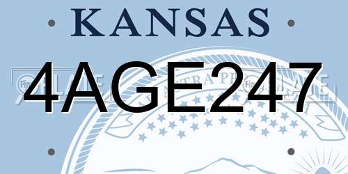 4AGE247 Kansas License Plate