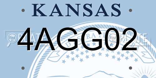 4AGG02 Kansas License Plate