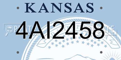 4AI2458 Kansas License Plate