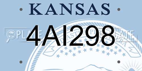 4AI298 Kansas License Plate