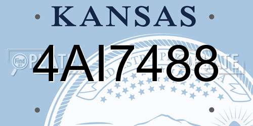 4AI7488 Kansas License Plate