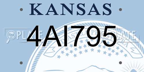 4AI795 Kansas License Plate
