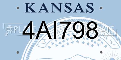 4AI798 Kansas License Plate