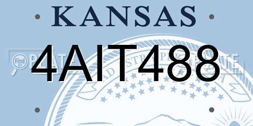 4AIT488 Kansas License Plate