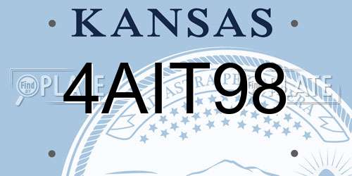 4AIT98 Kansas License Plate
