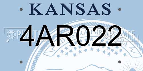 4AR022 Kansas License Plate