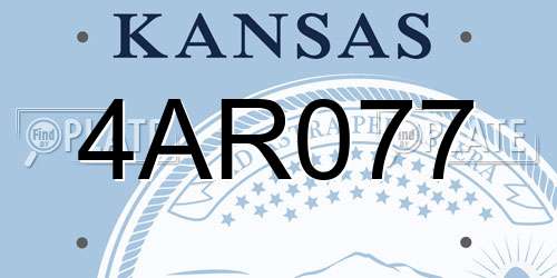 4AR077 Kansas License Plate