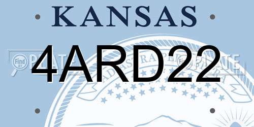 4ARD22 Kansas License Plate