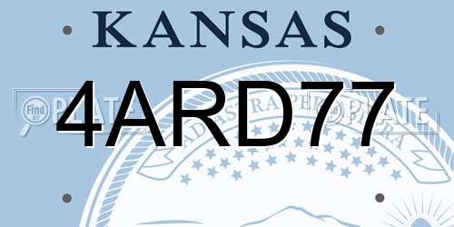 4ARD77 Kansas License Plate