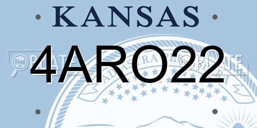 4ARO22 Kansas License Plate
