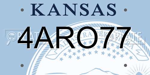 4ARO77 Kansas License Plate