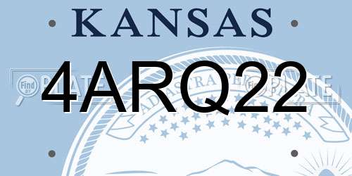 4ARQ22 Kansas License Plate