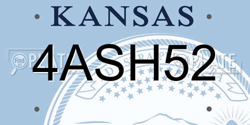 4ASH52 Kansas License Plate