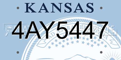4AY5447 Kansas License Plate