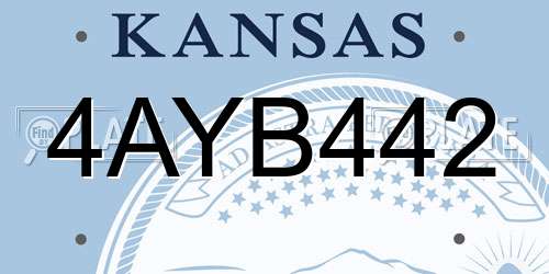 4AYB442 Kansas License Plate