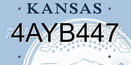 4AYB447 Kansas License Plate