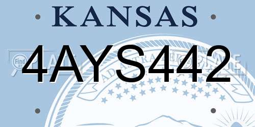 4AYS442 Kansas License Plate