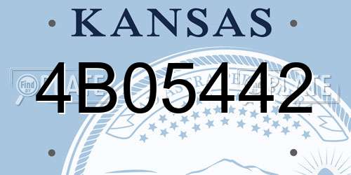 4B05442 Kansas License Plate
