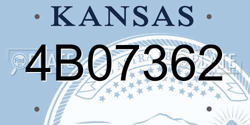4B07362 Kansas License Plate