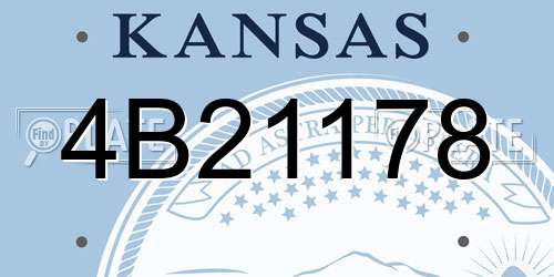 4B21178 Kansas License Plate