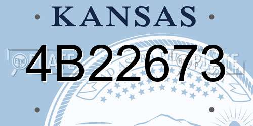 4B22673 Kansas License Plate