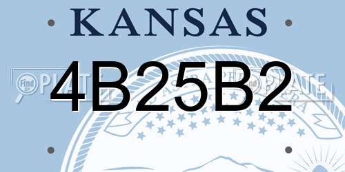 4B25B2 Kansas License Plate