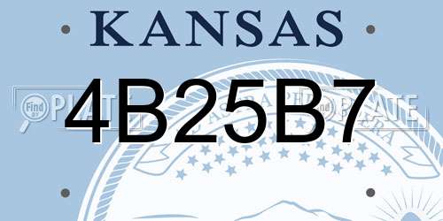 4B25B7 Kansas License Plate