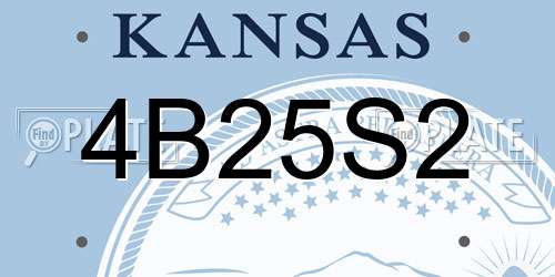 4B25S2 Kansas License Plate