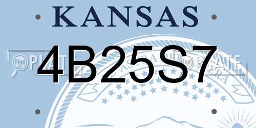 4B25S7 Kansas License Plate