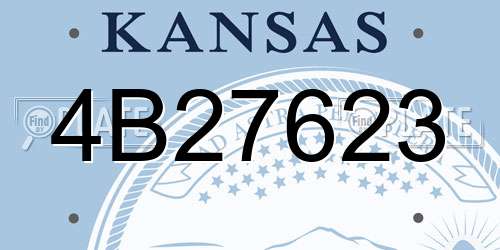 4B27623 Kansas License Plate