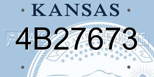 4B27673 Kansas License Plate
