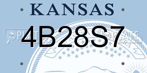4B28S7 Kansas License Plate