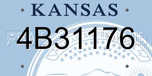 4B31176 Kansas License Plate