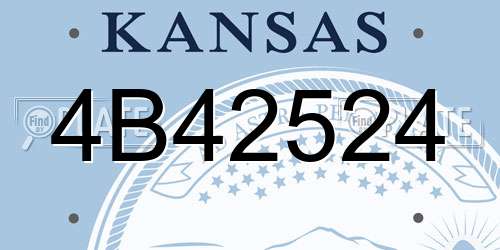 4B42524 Kansas License Plate