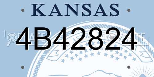 4B42824 Kansas License Plate