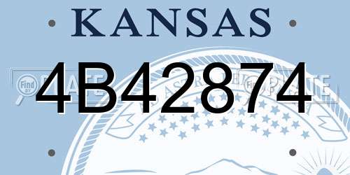 4B42874 Kansas License Plate