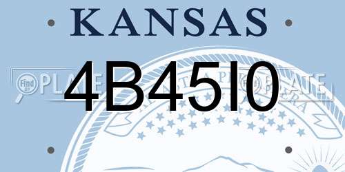 4B45I0 Kansas License Plate