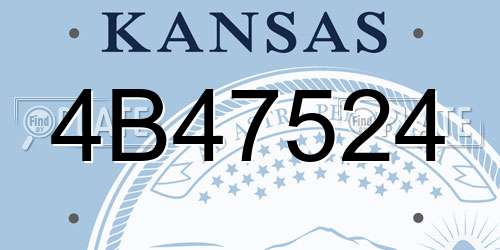 4B47524 Kansas License Plate