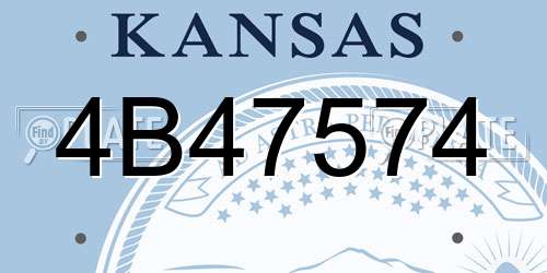 4B47574 Kansas License Plate