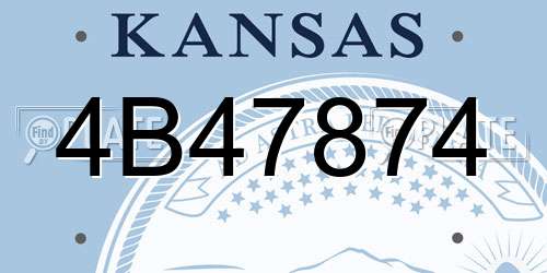 4B47874 Kansas License Plate