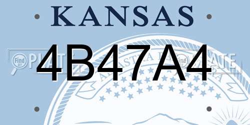 4B47A4 Kansas License Plate