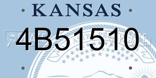 4B51510 Kansas License Plate