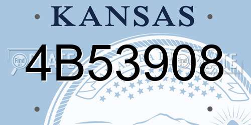 4B53908 Kansas License Plate