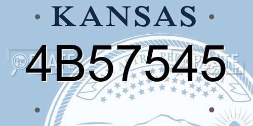 4B57545 Kansas License Plate