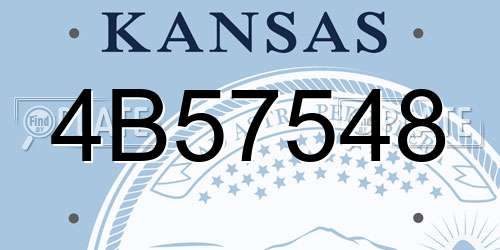 4B57548 Kansas License Plate