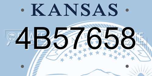 4B57658 Kansas License Plate