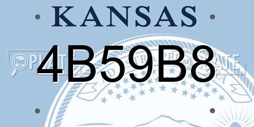 4B59B8 Kansas License Plate