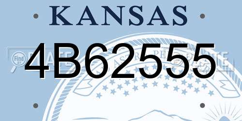 4B62555 Kansas License Plate