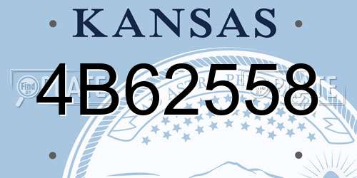 4B62558 Kansas License Plate