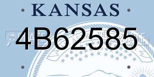 4B62585 Kansas License Plate